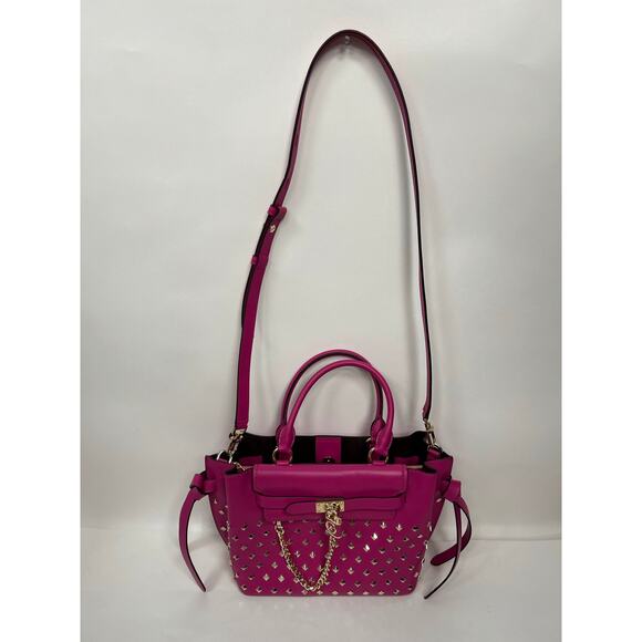 Michael Kors Legacy Studded Leather Belted Satchel - Fuschia. “SOLD “ - Picture 3 of 7